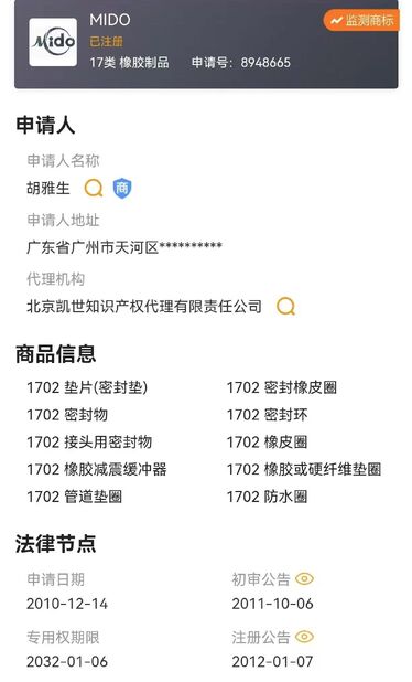 中国 Guangzhou Tianhe Qianjin Midao Oil Seal Firm 認証